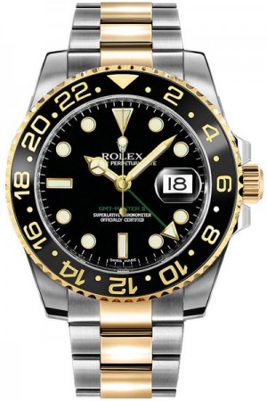 Rolex GMT-Master II Two Tone Black Dial Orologio da uomo 116713LN