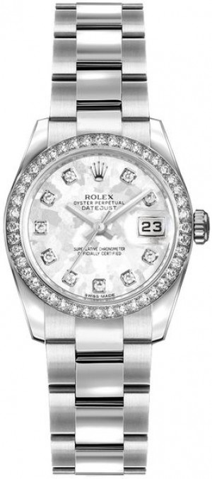 Rolex Lady-Datejust 26 Grey Gold Crystal Dial Orologio da donna 179384