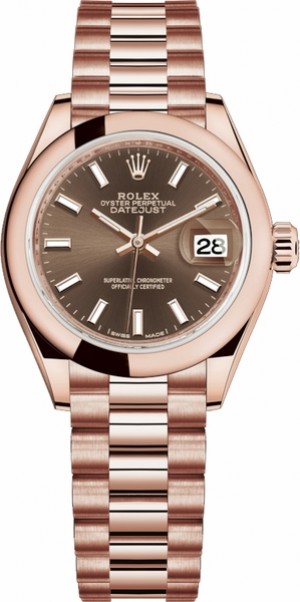 Rolex Lady-Datejust 28 Oro rosa Presidente Bracciale Bracciale Donna 279165