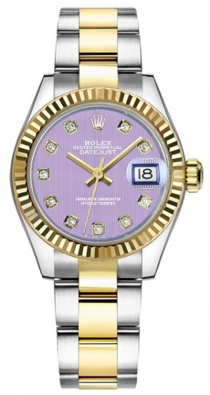 Rolex Lady-Datejust 28 Orologio con lunetta scanalata 279173