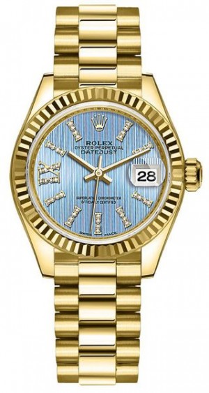 Rolex Lady-Datejust 28 Cornflower Blue Dial Orologio da donna 279178