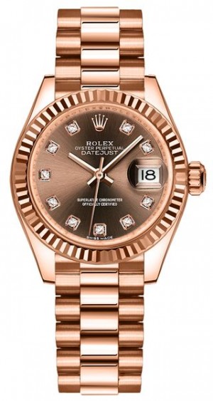 Rolex Lady-Datejust 28 Chocolate Diamond Dial Orologio da donna 279175