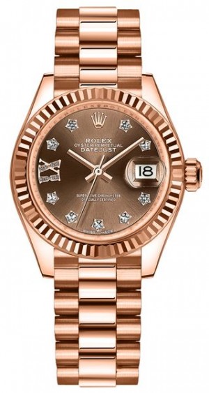 Rolex Lady-Datejust 28 Presidente Bracciale Bracciale Donna Orologio 279175