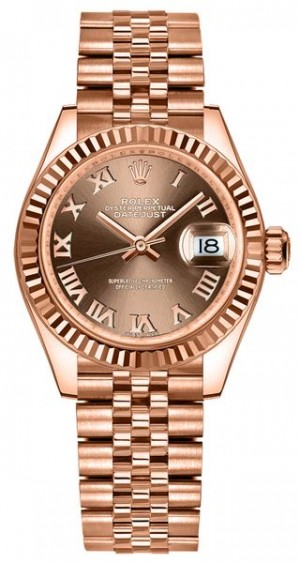 Rolex Lady-Datejust 28 Chocolate Jubilee Bracciale Bracciale Donna 279175