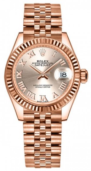Rolex Lady-Datejust 28 Sundust Jubilee Bracciale Bracciale Donna Orologio 279175