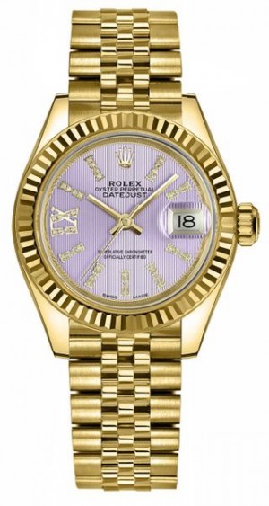 Rolex Lady-Datejust 28 Lilla Diamond Dial Orologio da donna 279178