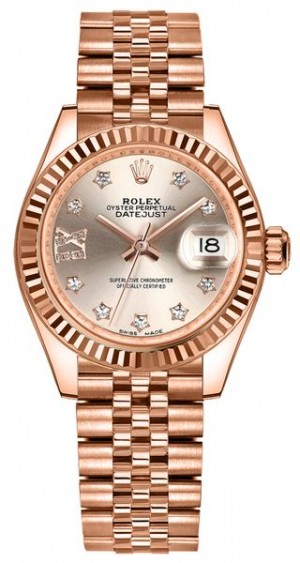 Rolex Lady-Datejust 28 Sundust Quadrante Diamanti Orologio da donna 279175