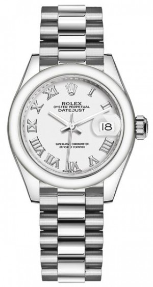 Rolex Lady-Datejust 28 White Roman Numeral Dial Orologio da donna 279166
