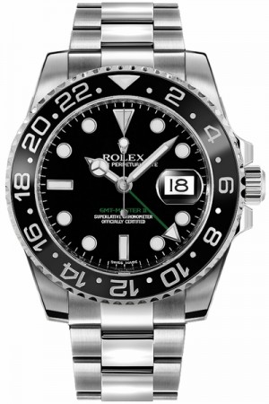 Rolex GMT-Master II Orologio da uomo Rolex GMT-Master II Black Dial Oystersteel 116710LN