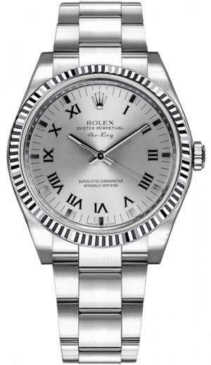 Orologio Rolex Oyster Perpetual Air-King in acciaio inossidabile e lunetta d'oro 114234