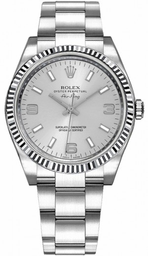 Rolex Oyster Perpetual Air-King Silver Dial Orologio svizzero da donna 114234