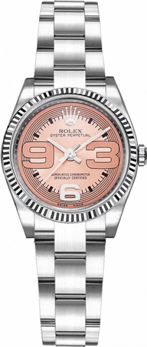 Rolex Oyster Perpetual 26 Acciaio e lunetta in oro bianco 176234