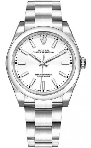 Rolex Oyster Perpetual 34 White Dial Orologio da donna 114200