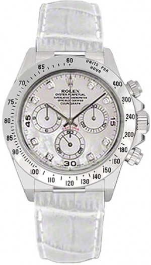 Rolex Cosmograph Daytona Orologio a cinturino in pelle bianca Daytona 116519