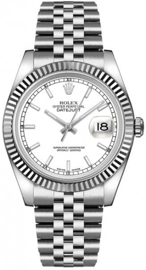 Rolex Datejust 36 White Dial Jubilee Bracciale Jubilee Orologio 116234