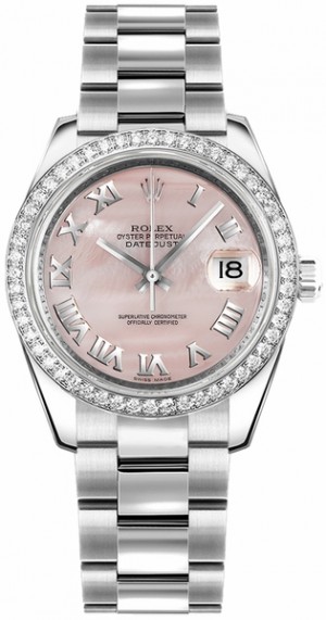 Rolex Datejust 31 Pink Roman Numeral Oyster Bracciale Orologio 178384