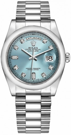 Rolex Day-Date 36 Ice Blue Diamond Platinum Orologio da uomo 118206