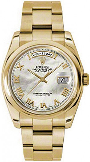 Rolex Day-Date 36 Madreperla Orologio con quadrante a numeri romani 118208