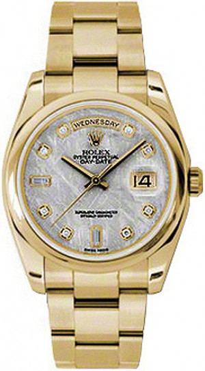 Rolex Day-Date 36 Meteorite Grigio Diamante Quadrante Grigio Orologio 118208