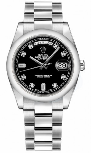 Rolex Day-Date 36 Quadrante nero Orologio d'oro bianco 118209