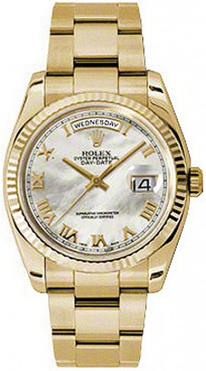 Rolex Day-Date 36 Madreperla Romana Numerale Oyster Bracciale Oyster Orologio 118238
