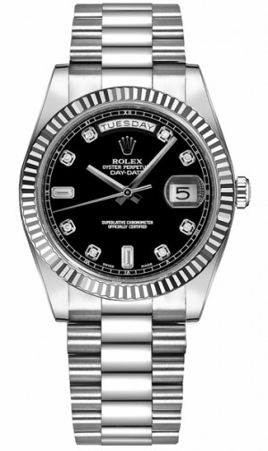 Rolex Day-Date 36 Black Diamond Dial Orologio d'oro 118239