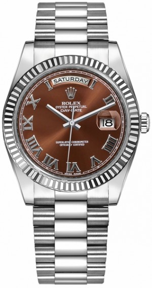 Rolex Day-Date 36 White Gold Orologio automatico da uomo 118239