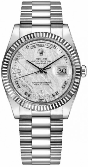 Rolex Day-Date 36 Orologio in oro bianco massiccio 18 carati con diamanti 118239