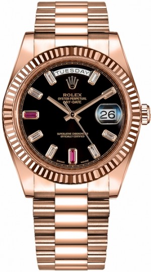 Rolex Day-Date 41 Orologio da uomo in oro rosa 18 carati massiccio 218235