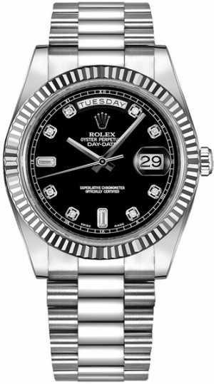 Rolex Day-Date 41 Black Diamond Dial Orologio da uomo con quadrante in oro 218239