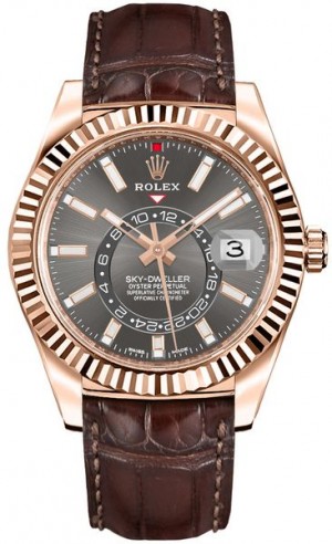 Rolex Sky-Dweller Orologio da uomo con cinturino in pelle 326135
