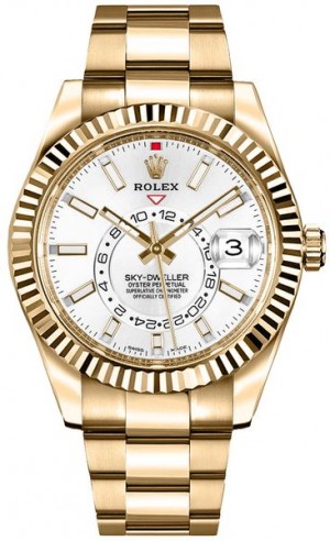 Orologio Rolex Sky-Dweller Gold Uomo Quadrante Bianco Orologio 326938