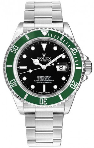 Rolex Submariner Date Kermit Black Dial Orologio da uomo con quadrante nero 16610